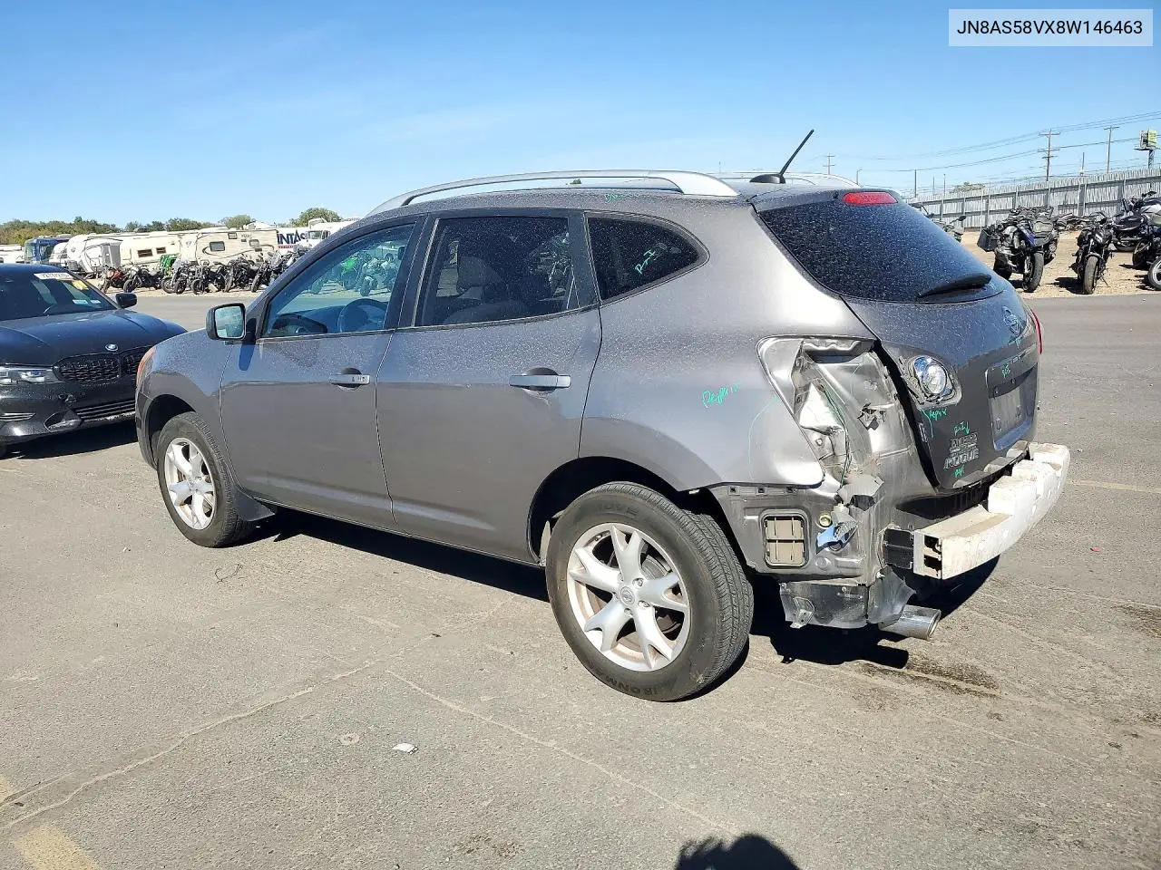 2008 NISSAN ROGUE VIN JN8AS58VX8W146463 — фото 2