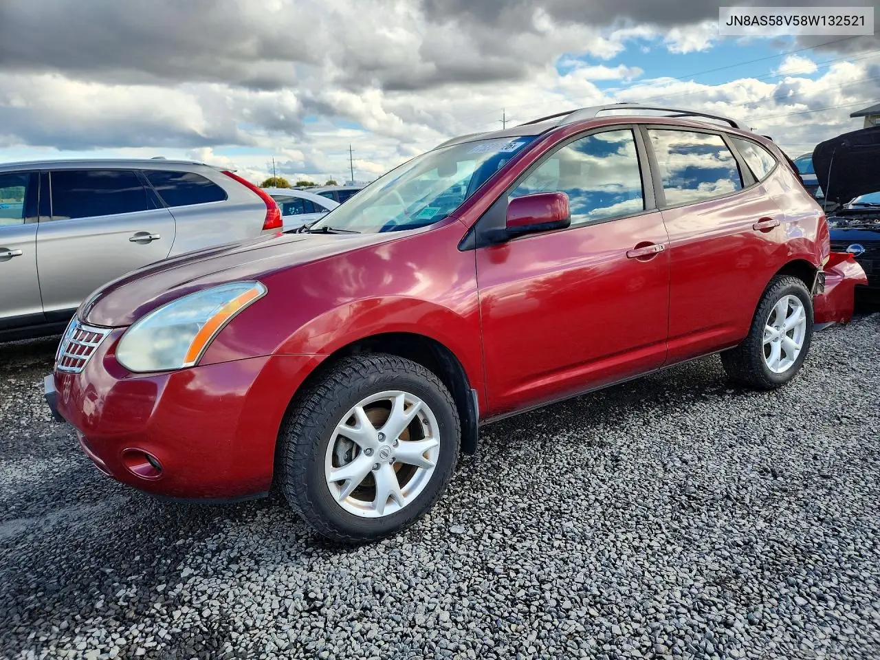 NISSAN ROGUE 2008, VIN JN8AS58V58W132521