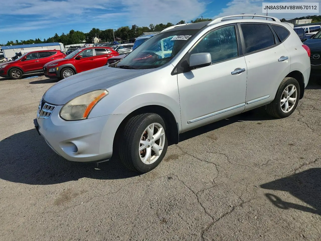 NISSAN ROGUE 2011, VIN JN8AS5MV8BW670112