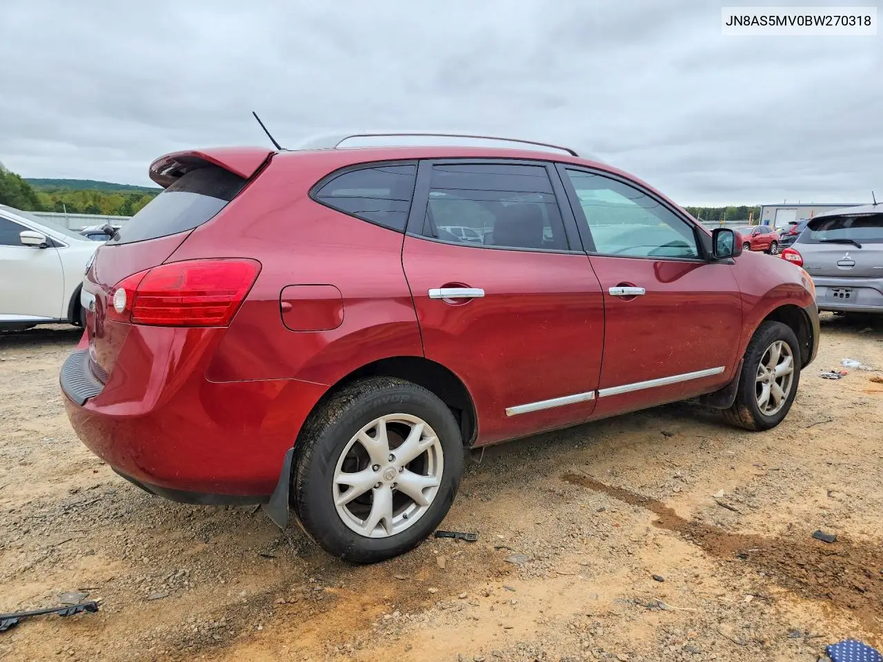 2011 NISSAN ROGUE VIN JN8AS5MV0BW270318 — фото 3
