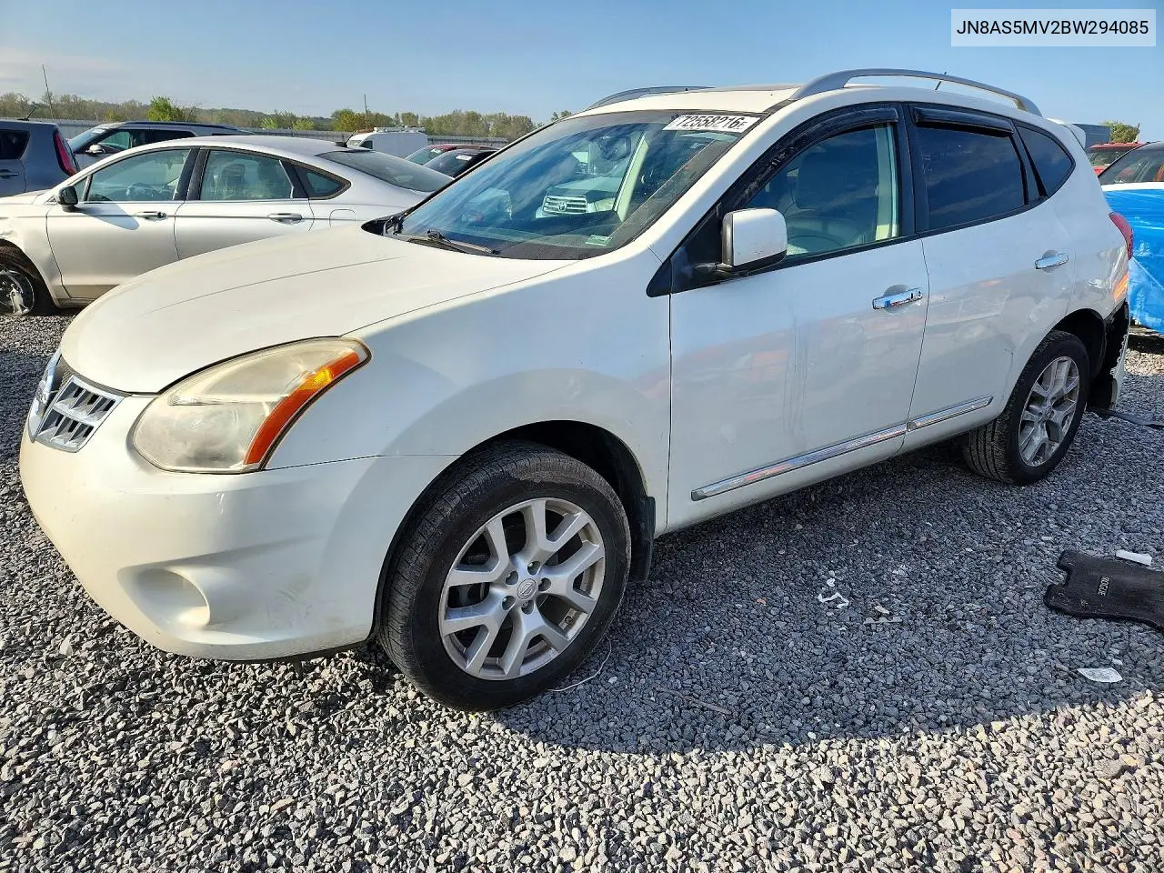 NISSAN ROGUE 2011, VIN JN8AS5MV2BW294085