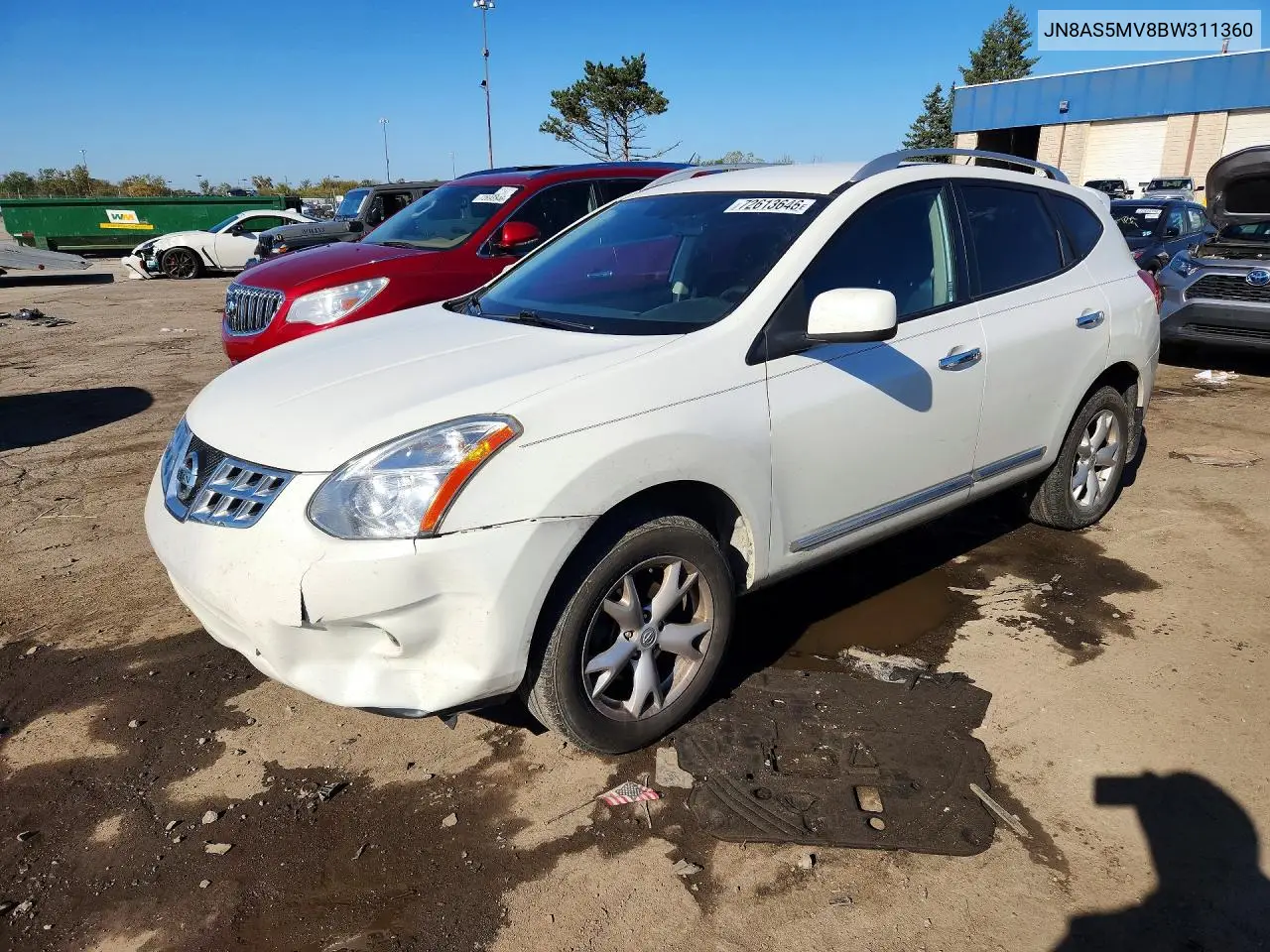NISSAN ROGUE 2011, VIN JN8AS5MV8BW311360