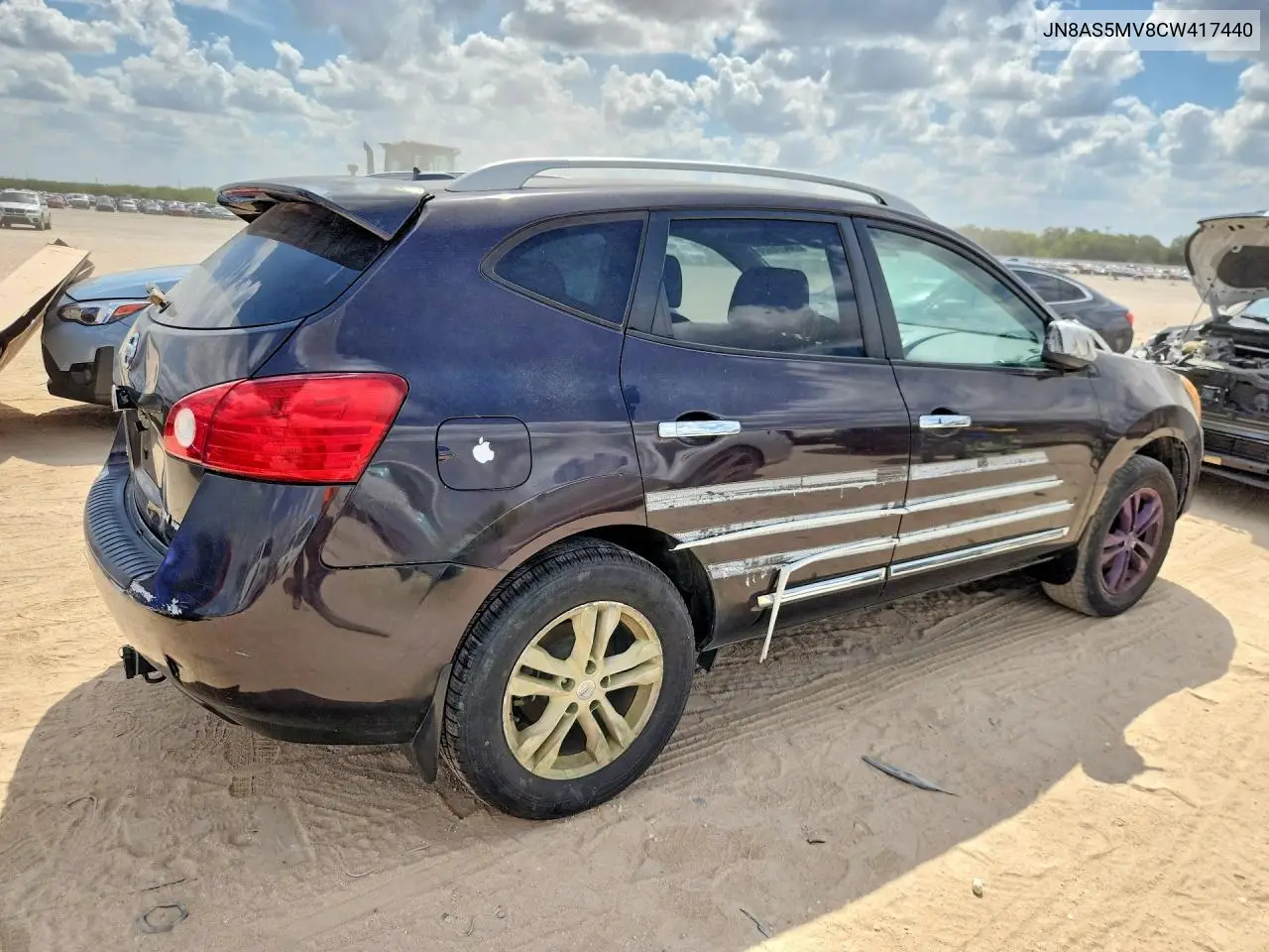 2012 NISSAN ROGUE VIN JN8AS5MV8CW417440 — фото 3