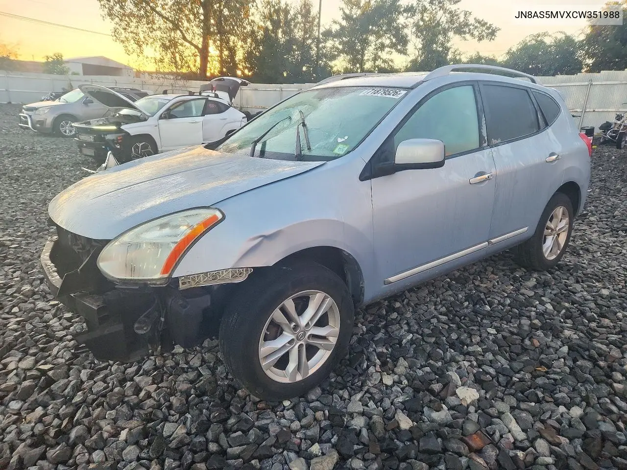 NISSAN ROGUE 2012, VIN JN8AS5MVXCW351988