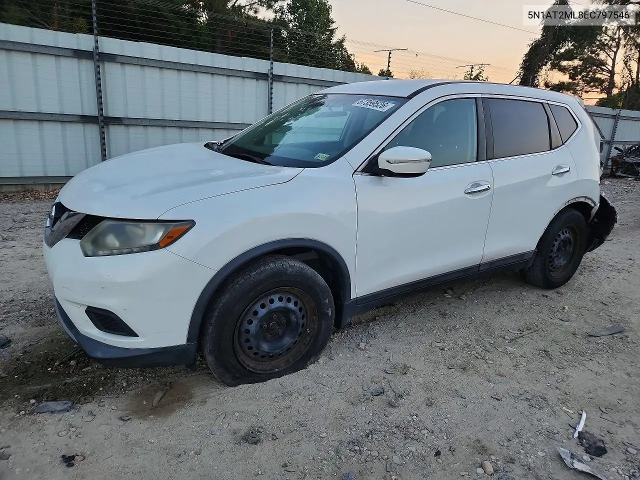 NISSAN ROGUE 2014, VIN 5N1AT2ML8EC797546