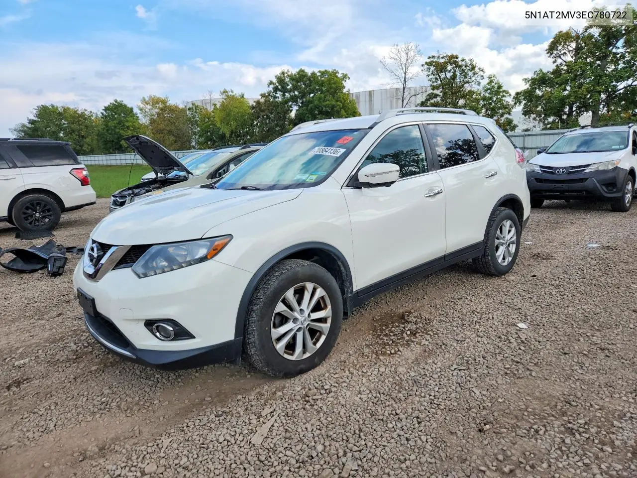 NISSAN ROGUE 2014, VIN 5N1AT2MV3EC780722