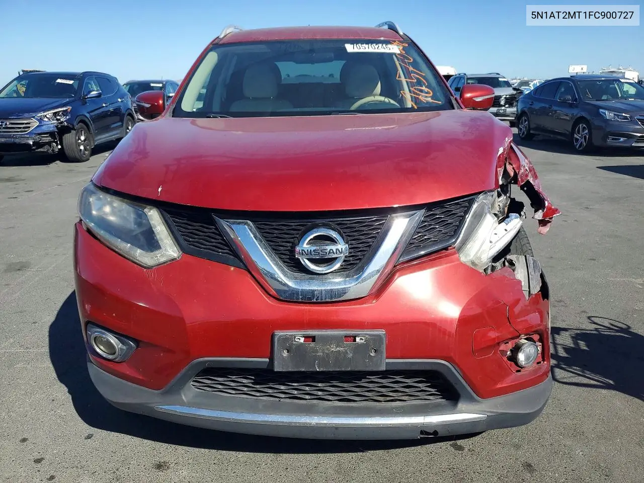 2015 NISSAN ROGUE VIN 5N1AT2MT1FC900727 — фото 5