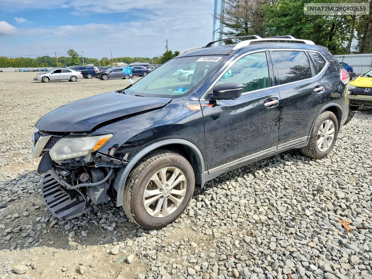 NISSAN ROGUE 2015, VIN 5N1AT2ML2FC802659
