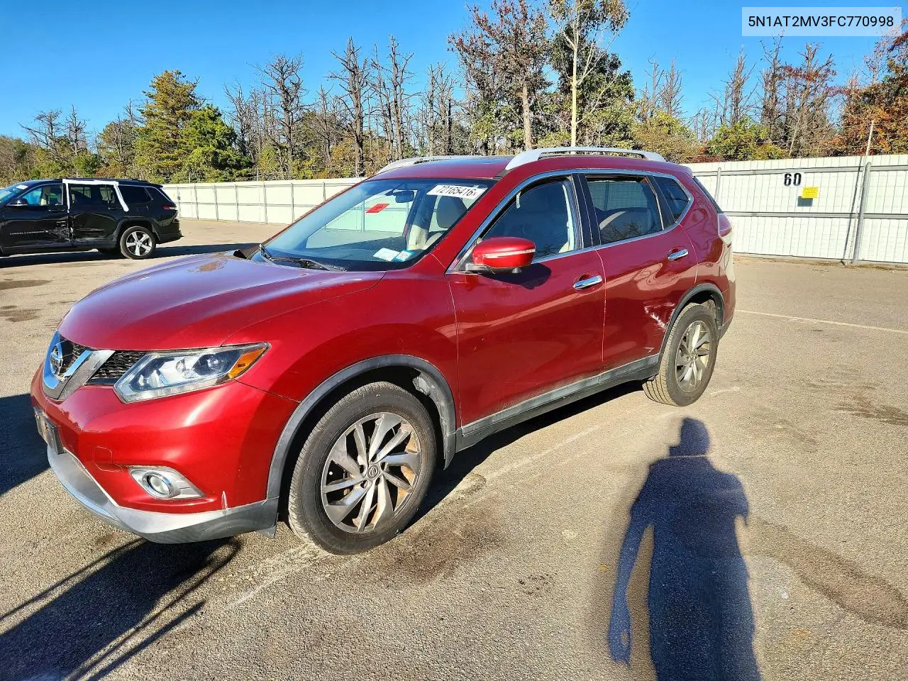 NISSAN ROGUE 2015, VIN 5N1AT2MV3FC770998