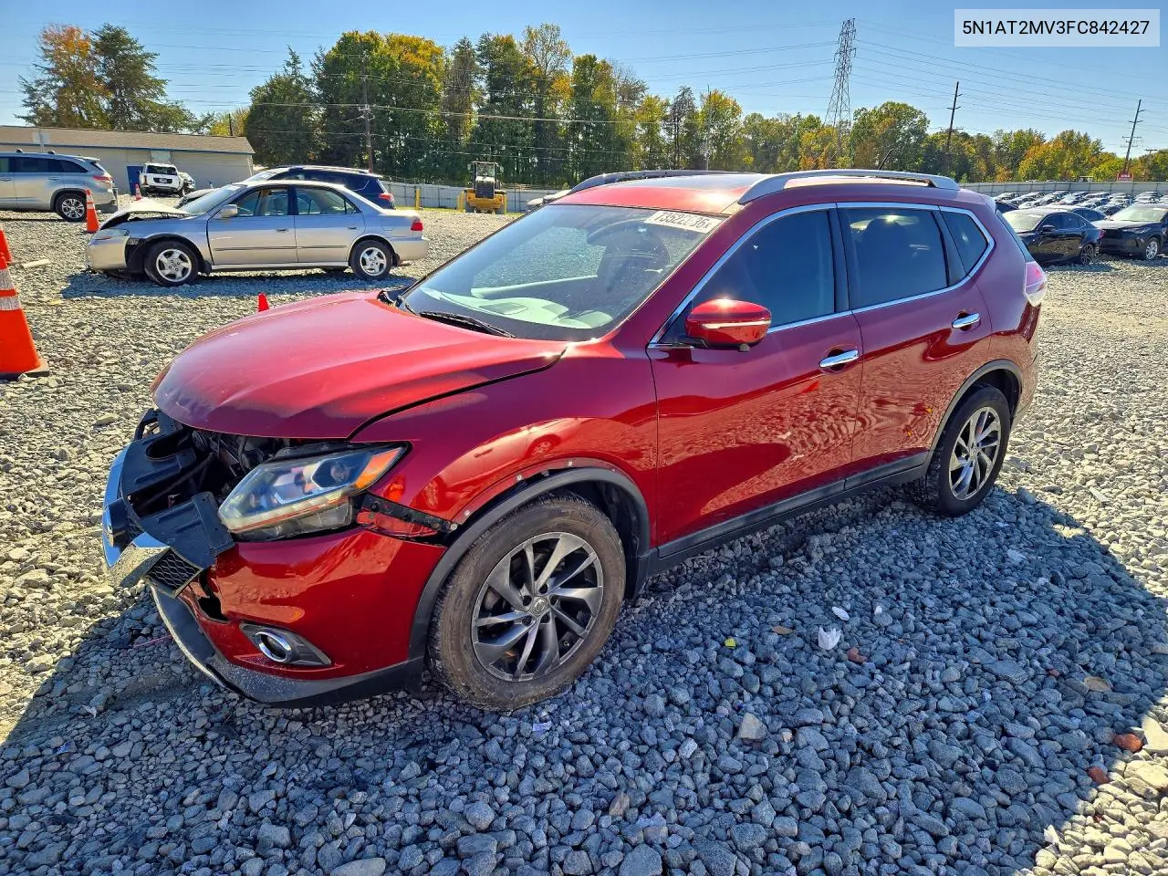 NISSAN ROGUE 2015, VIN 5N1AT2MV3FC842427