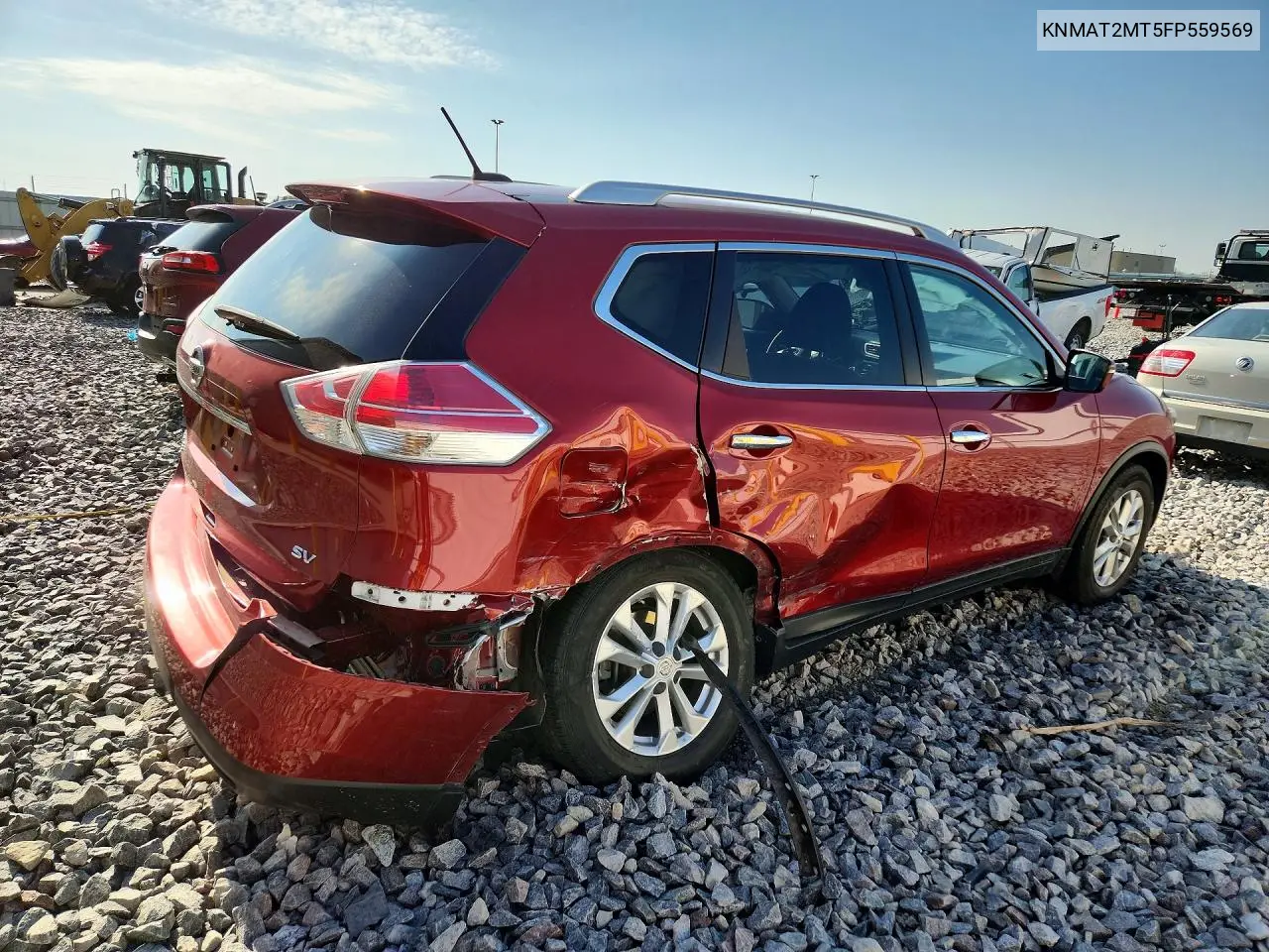 2015 NISSAN ROGUE VIN KNMAT2MT5FP559569 — фото 3