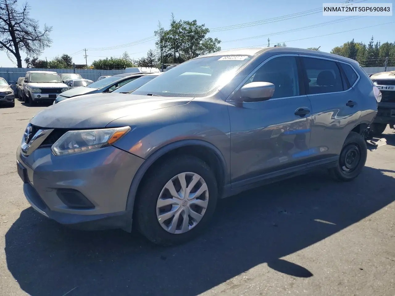 NISSAN ROGUE 2016, VIN KNMAT2MT5GP690843