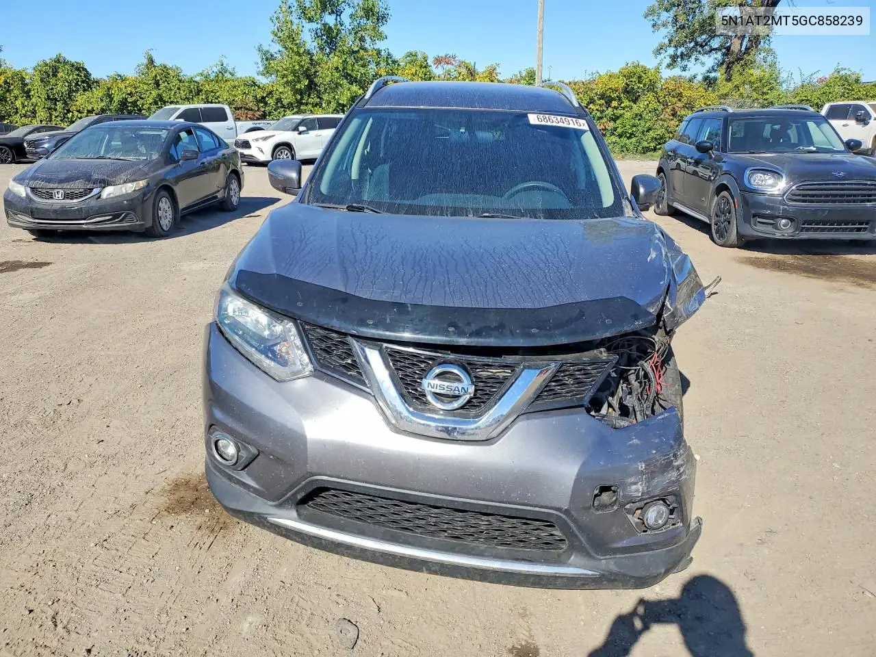 2016 NISSAN ROGUE VIN 5N1AT2MT5GC858239 — фото 5
