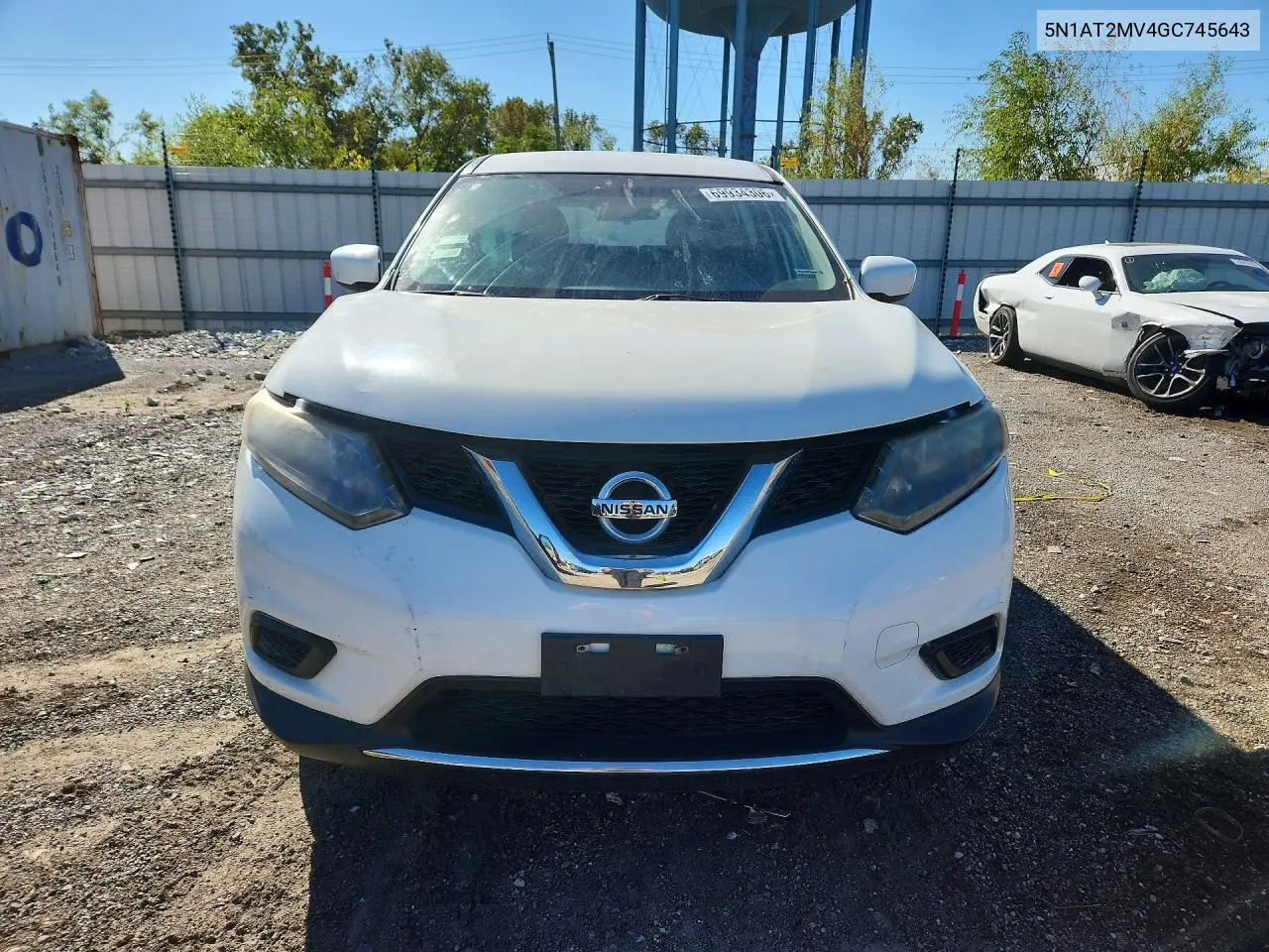 2016 NISSAN ROGUE VIN 5N1AT2MV4GC745643 — фото 5