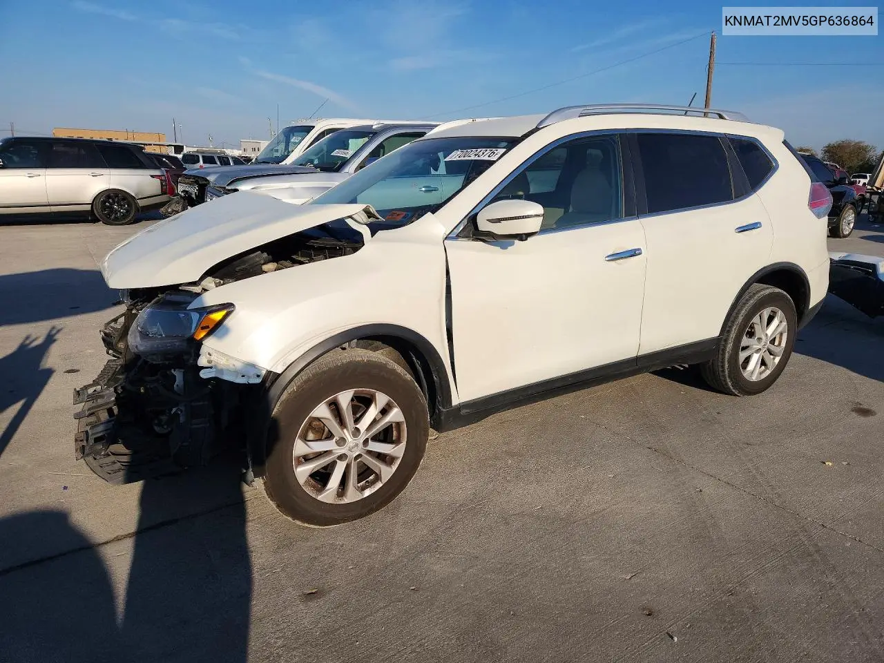 NISSAN ROGUE 2016, VIN KNMAT2MV5GP636864