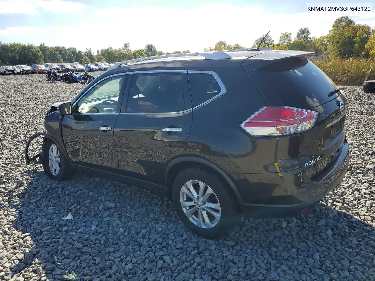 2016 NISSAN ROGUE VIN KNMAT2MV3GP643120 — фото 2