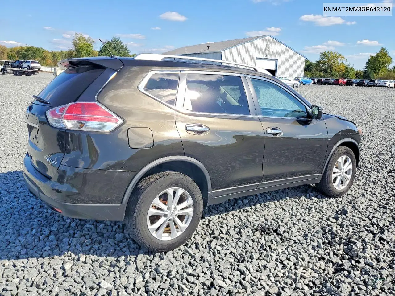 2016 NISSAN ROGUE VIN KNMAT2MV3GP643120 — фото 3