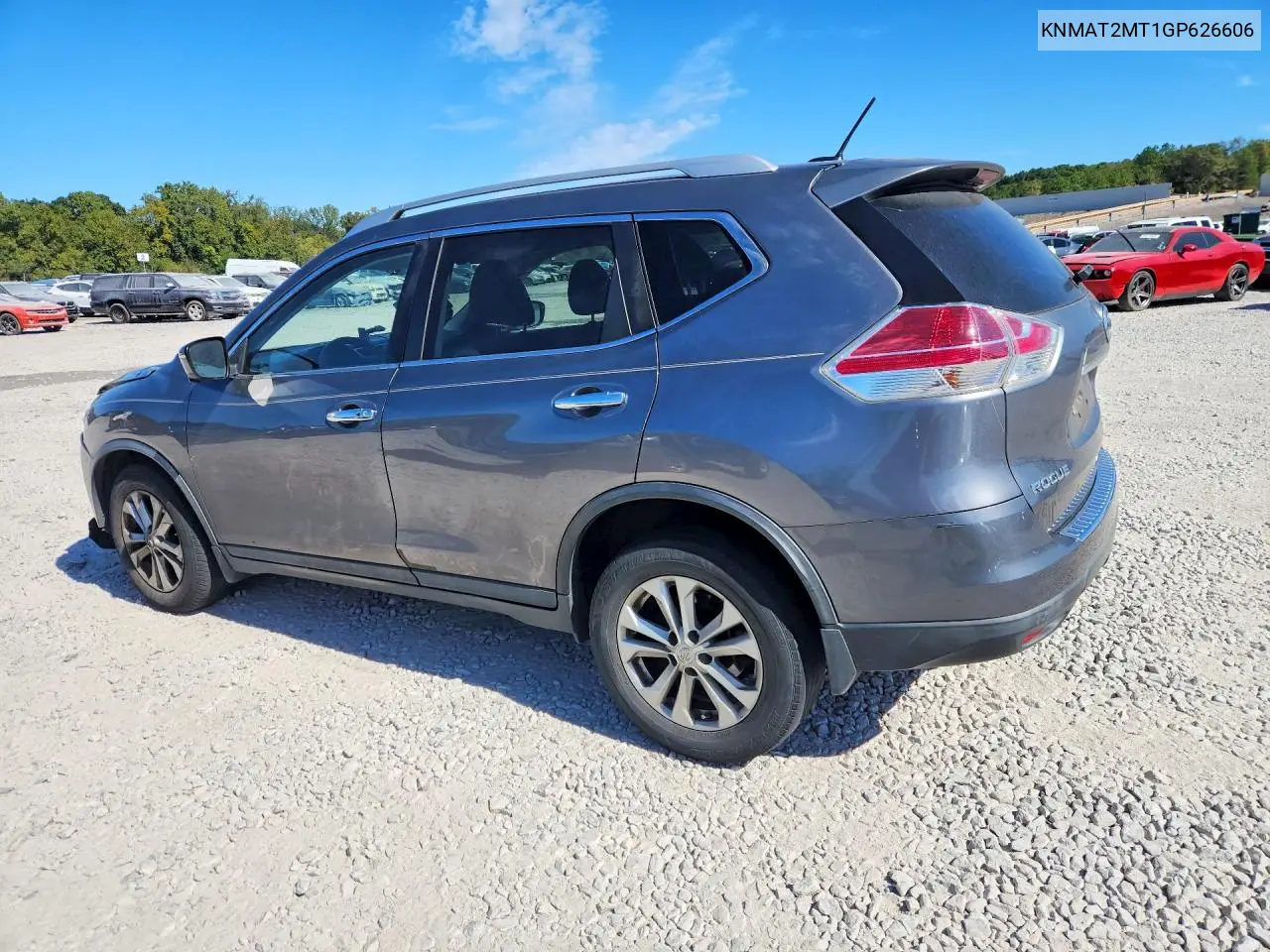 2016 NISSAN ROGUE VIN KNMAT2MT1GP626606 — фото 2