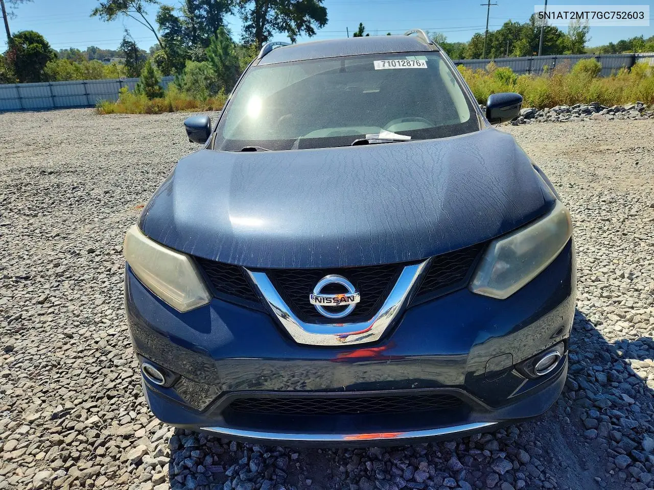 2016 NISSAN ROGUE VIN 5N1AT2MT7GC752603 — фото 5