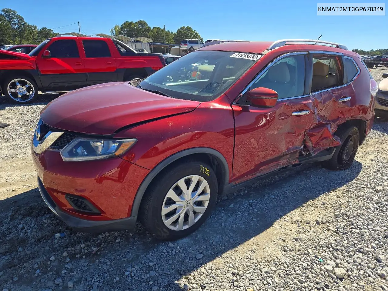 NISSAN ROGUE 2016, VIN KNMAT2MT3GP678349