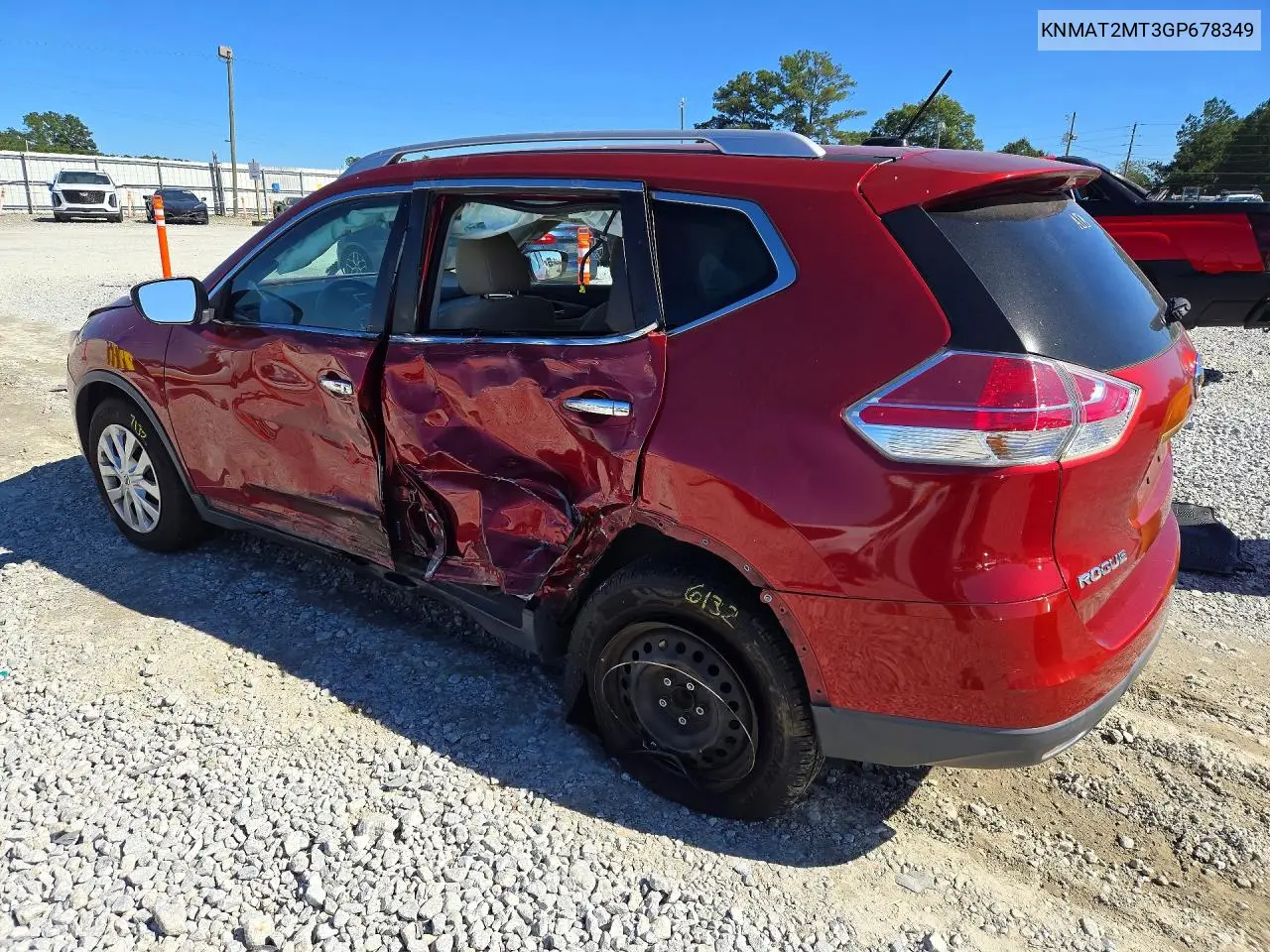 2016 NISSAN ROGUE VIN KNMAT2MT3GP678349 — фото 2