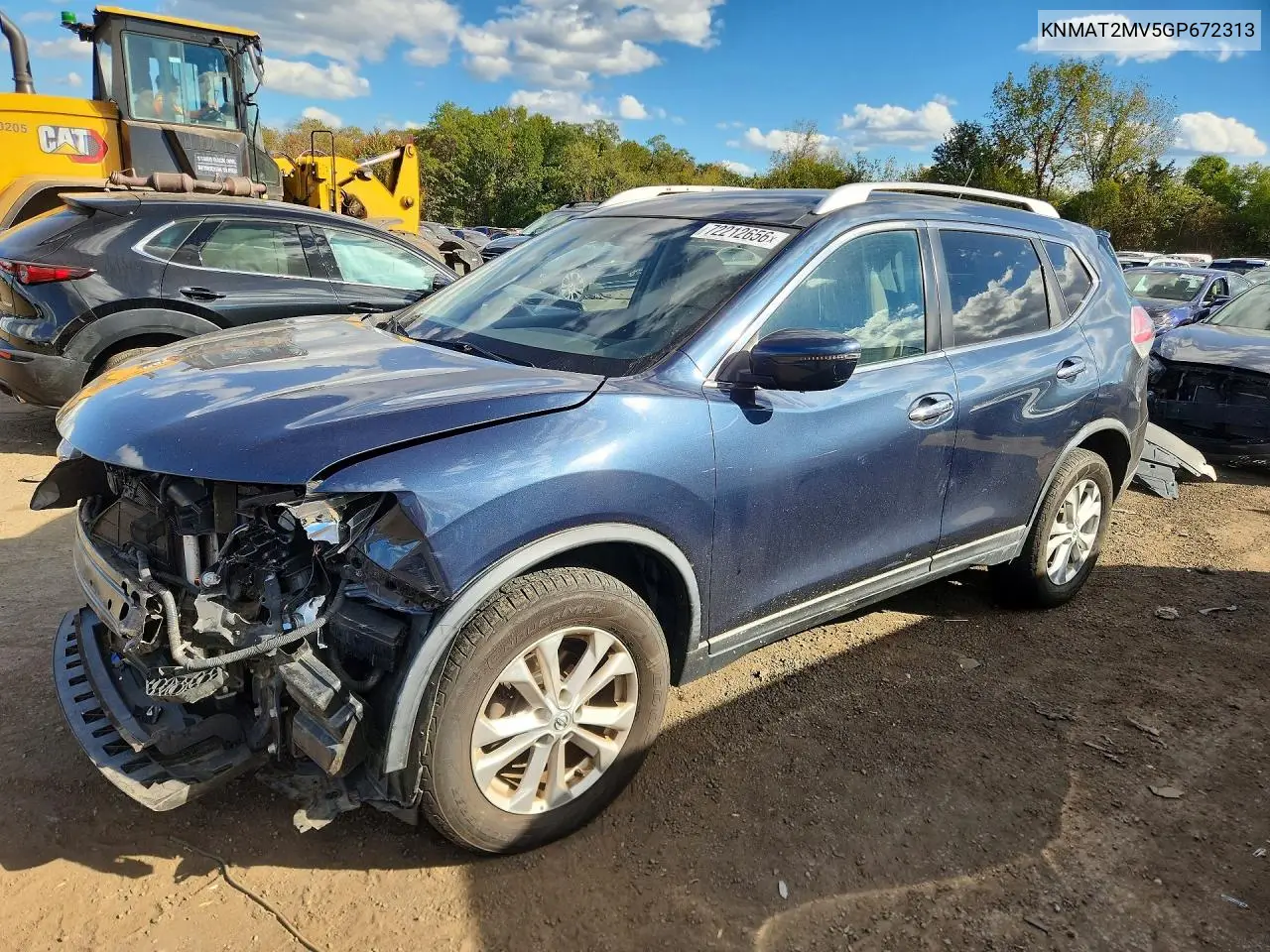 NISSAN ROGUE 2016, VIN KNMAT2MV5GP672313