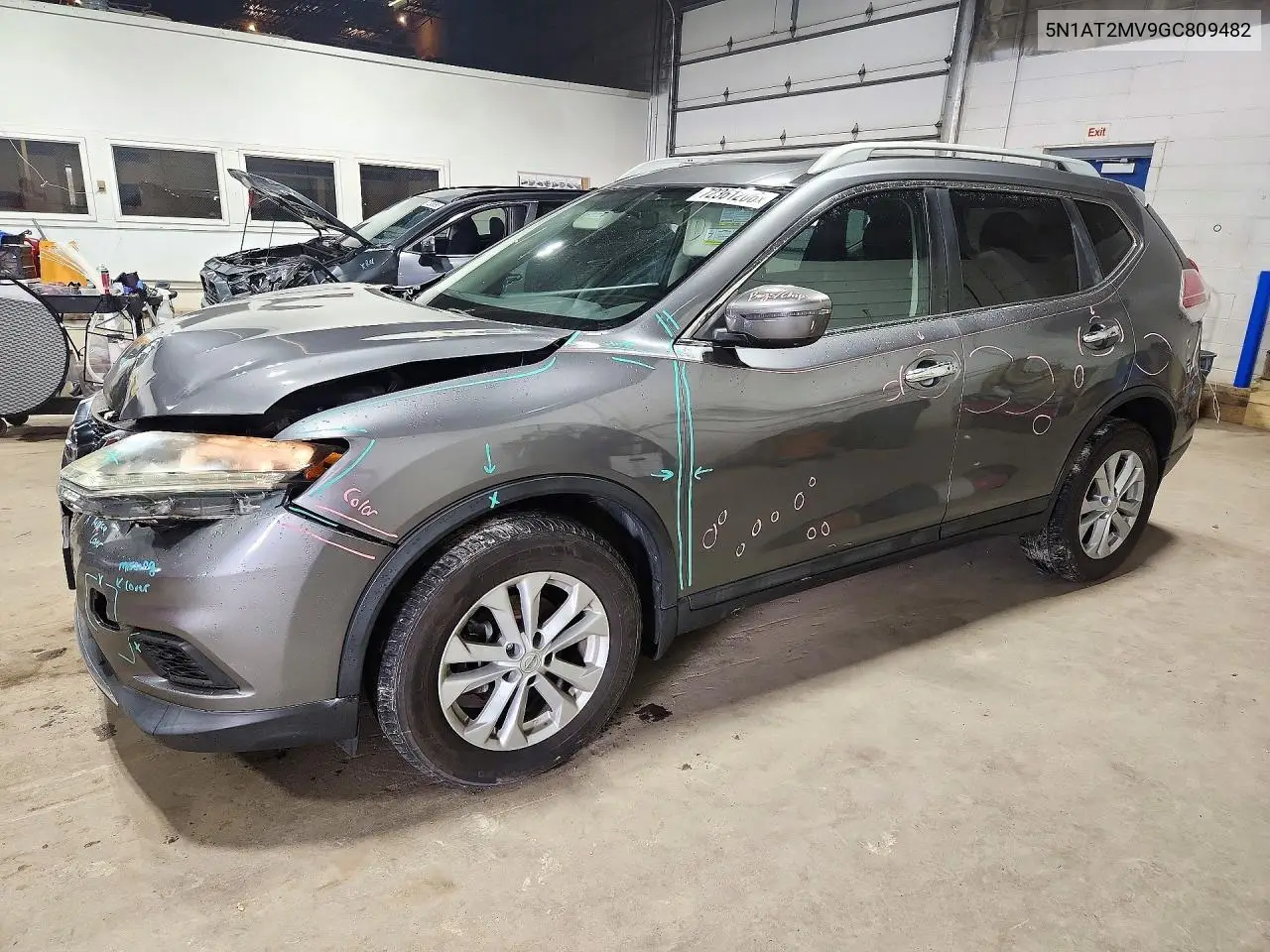 NISSAN ROGUE 2016, VIN 5N1AT2MV9GC809482