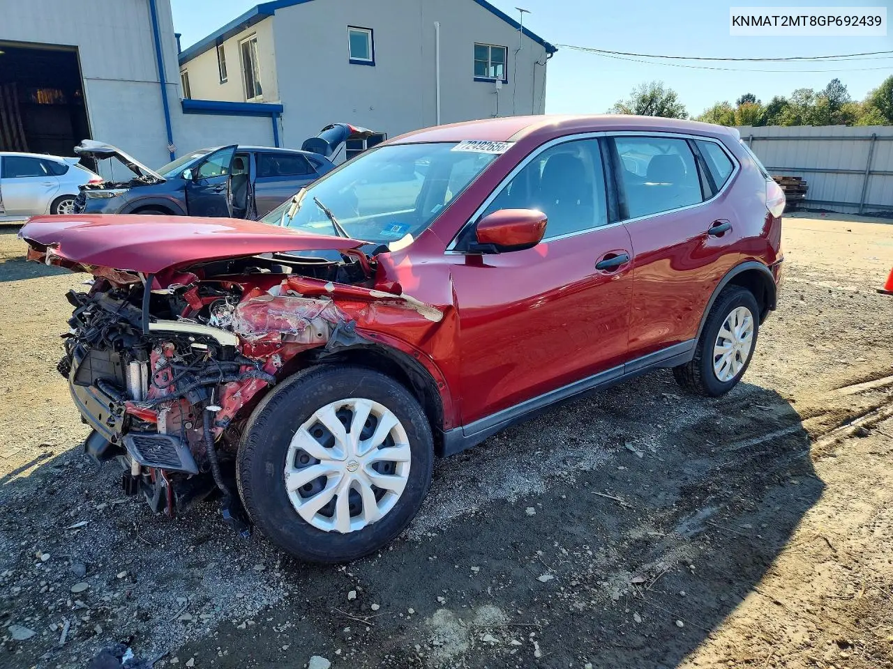 NISSAN ROGUE 2016, VIN KNMAT2MT8GP692439
