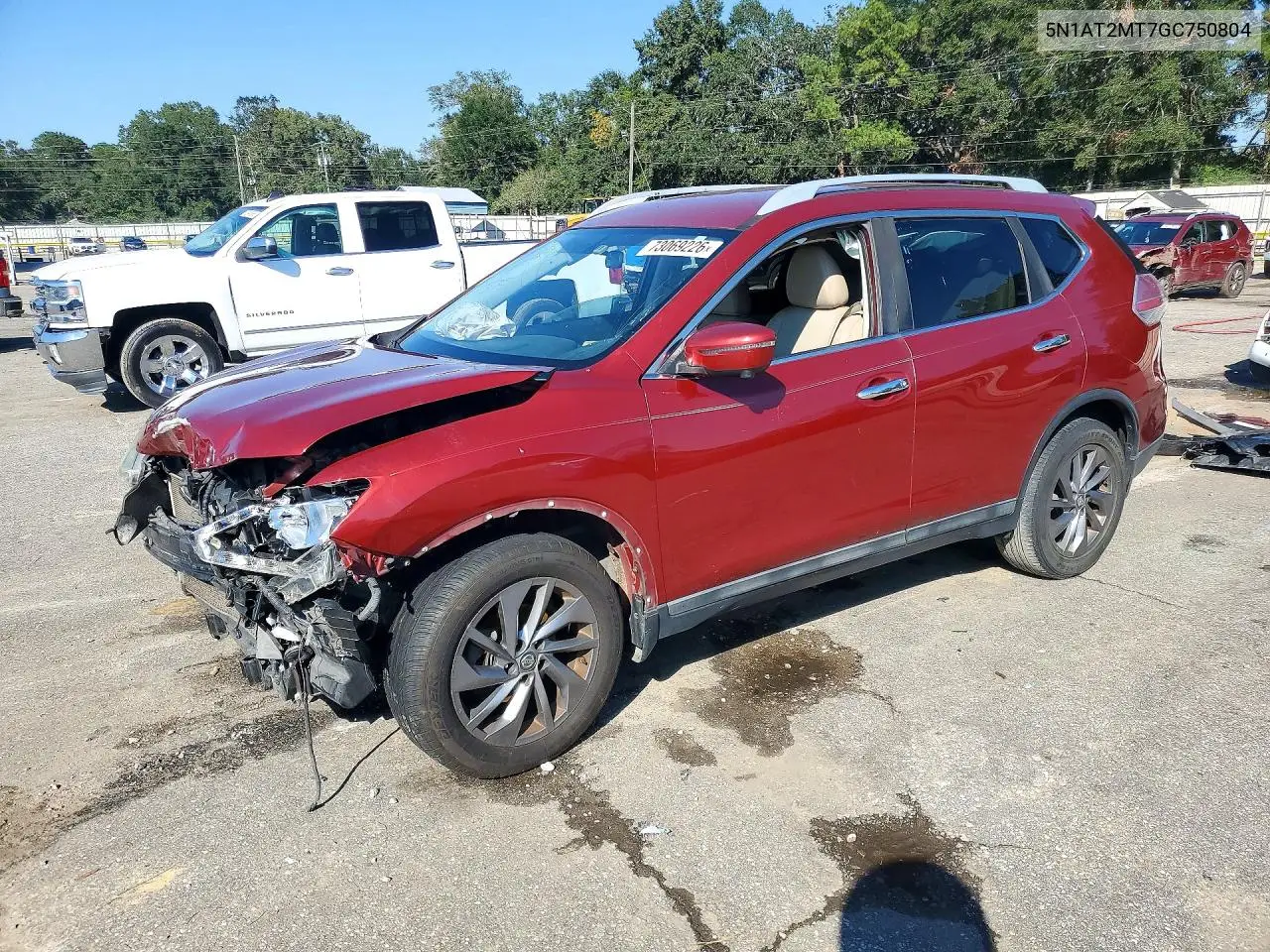 NISSAN ROGUE 2016, VIN 5N1AT2MT7GC750804