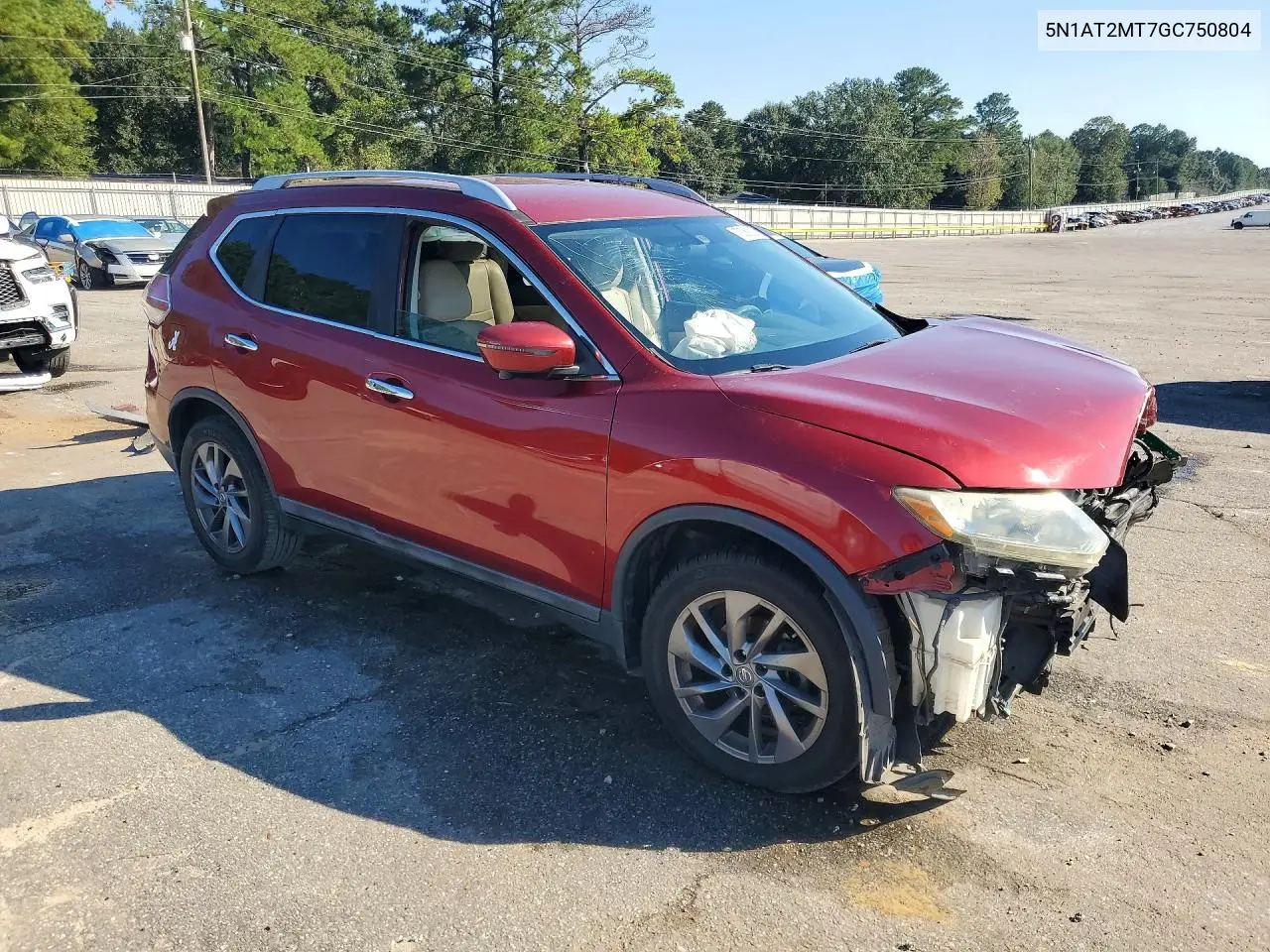 2016 NISSAN ROGUE VIN 5N1AT2MT7GC750804 — фото 4