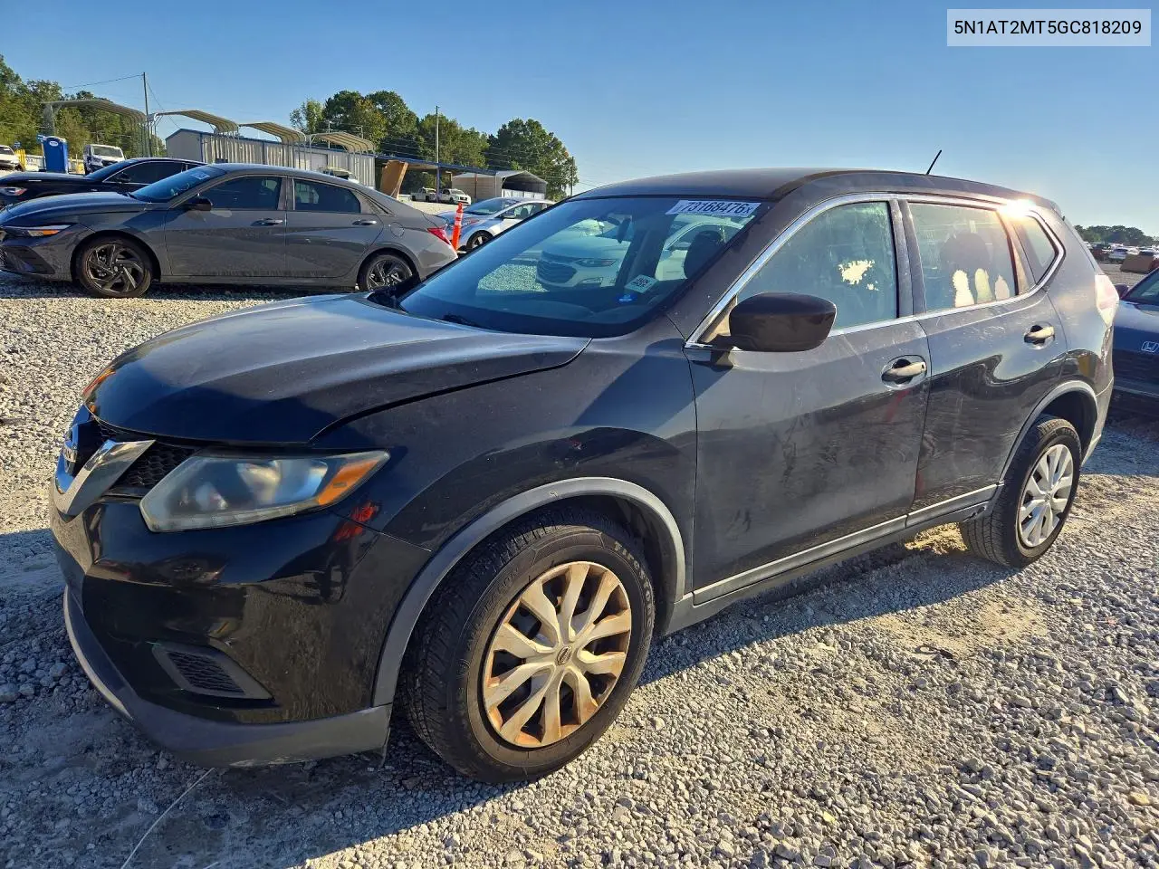 NISSAN ROGUE 2016, VIN 5N1AT2MT5GC818209