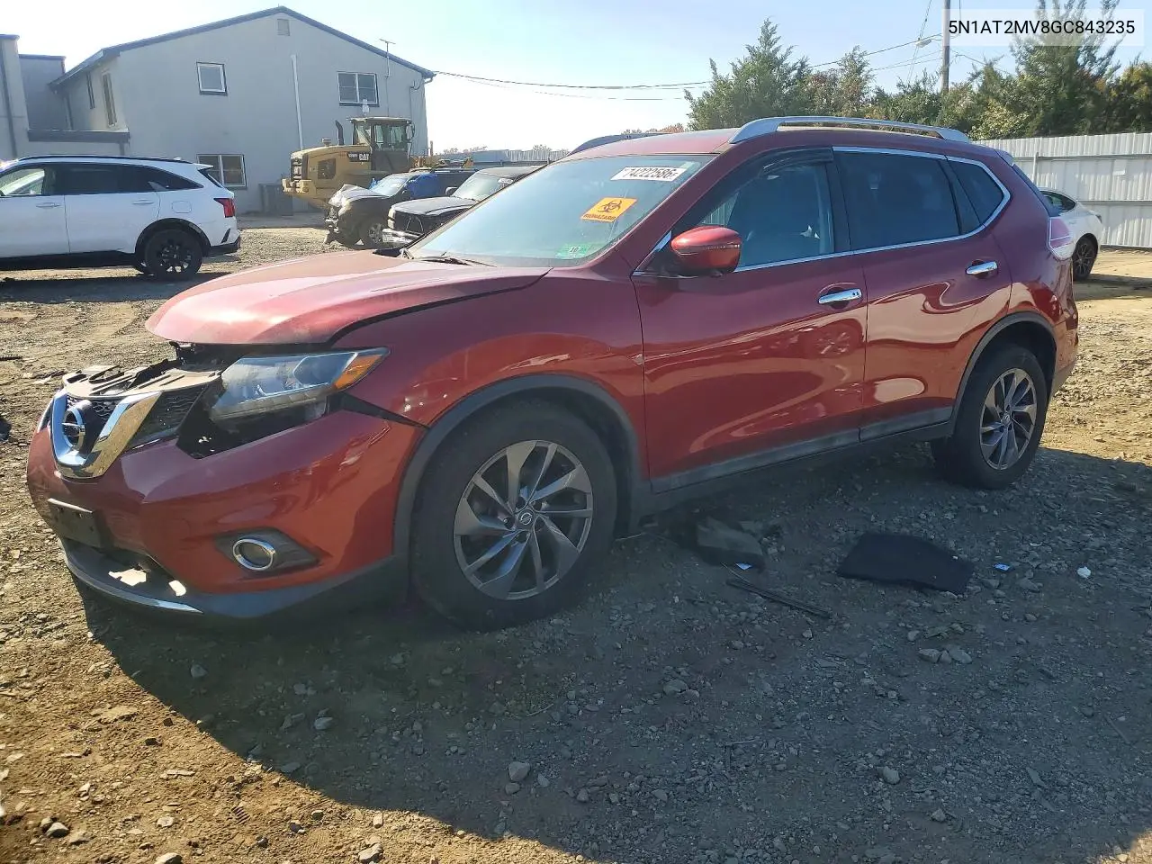 NISSAN ROGUE 2016, VIN 5N1AT2MV8GC843235