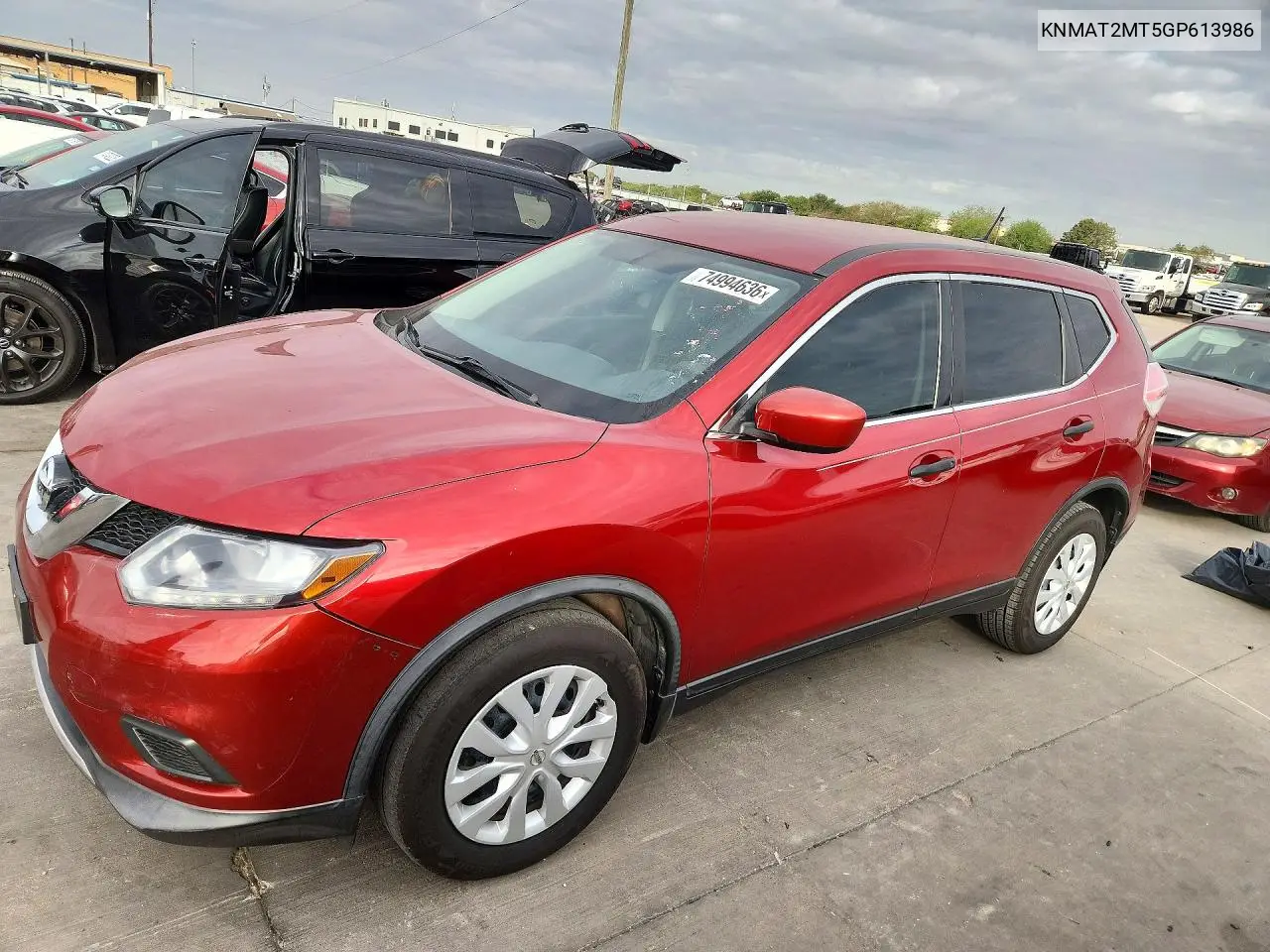 NISSAN ROGUE 2016, VIN KNMAT2MT5GP613986