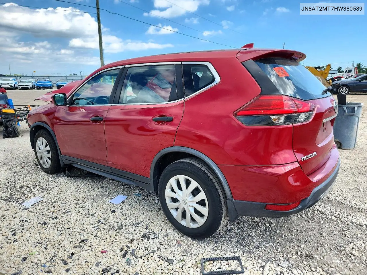 2017 NISSAN ROGUE VIN JN8AT2MT7HW380589 — фото 2