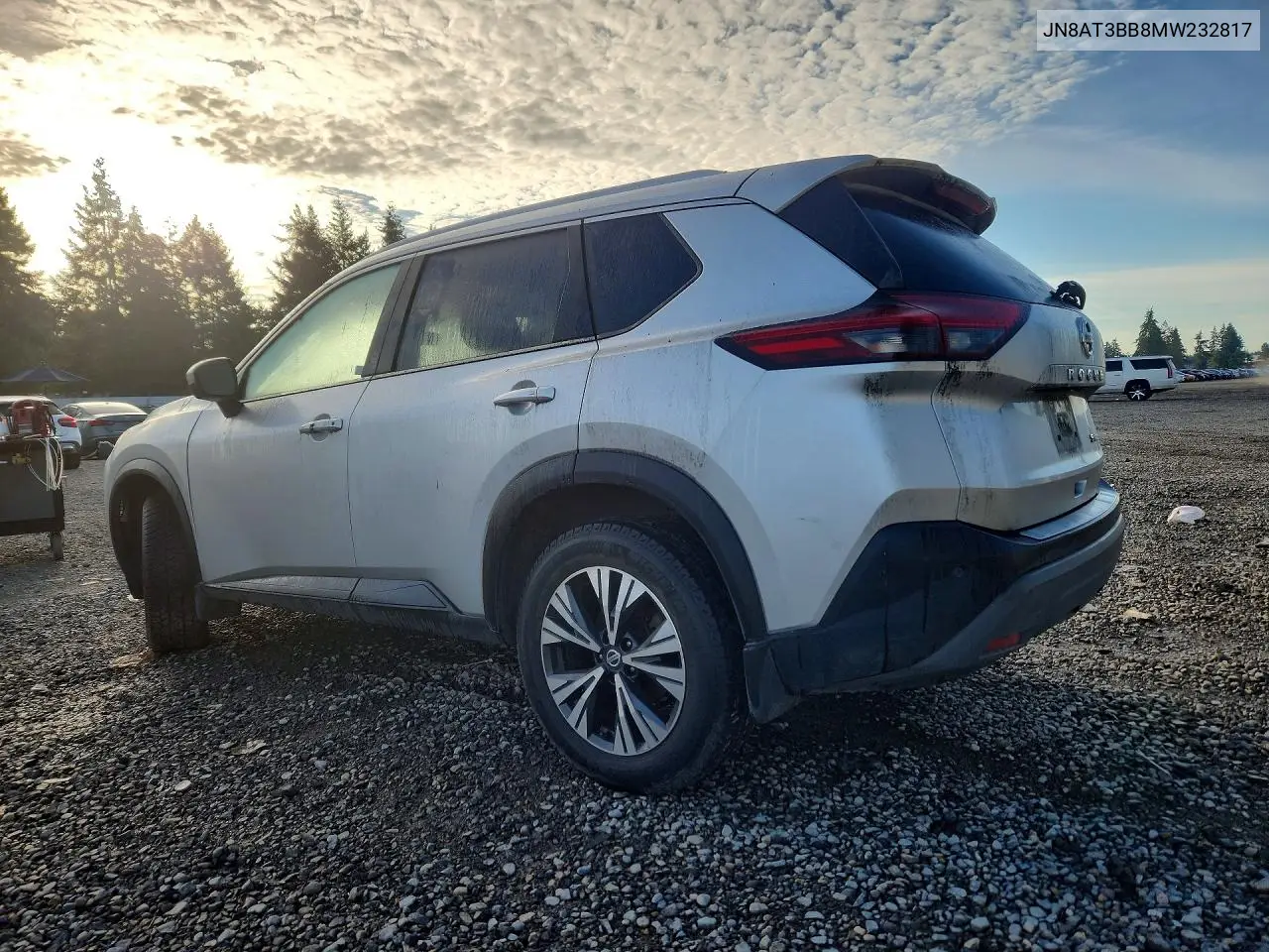 2021 NISSAN ROGUE VIN JN8AT3BB8MW232817 — фото 2