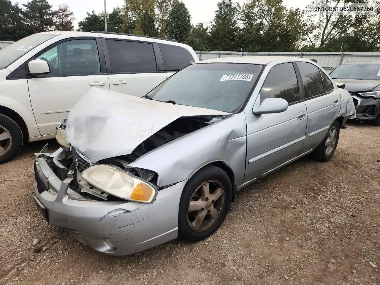 NISSAN SENTRA 2002, VIN 3N1CB51D52L667760