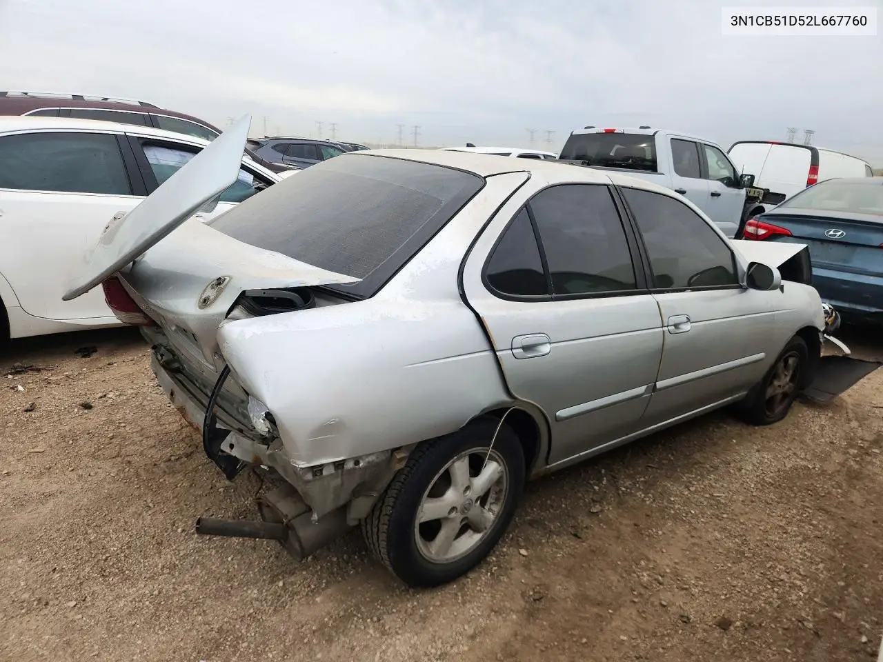 2002 NISSAN SENTRA VIN 3N1CB51D52L667760 — фото 3