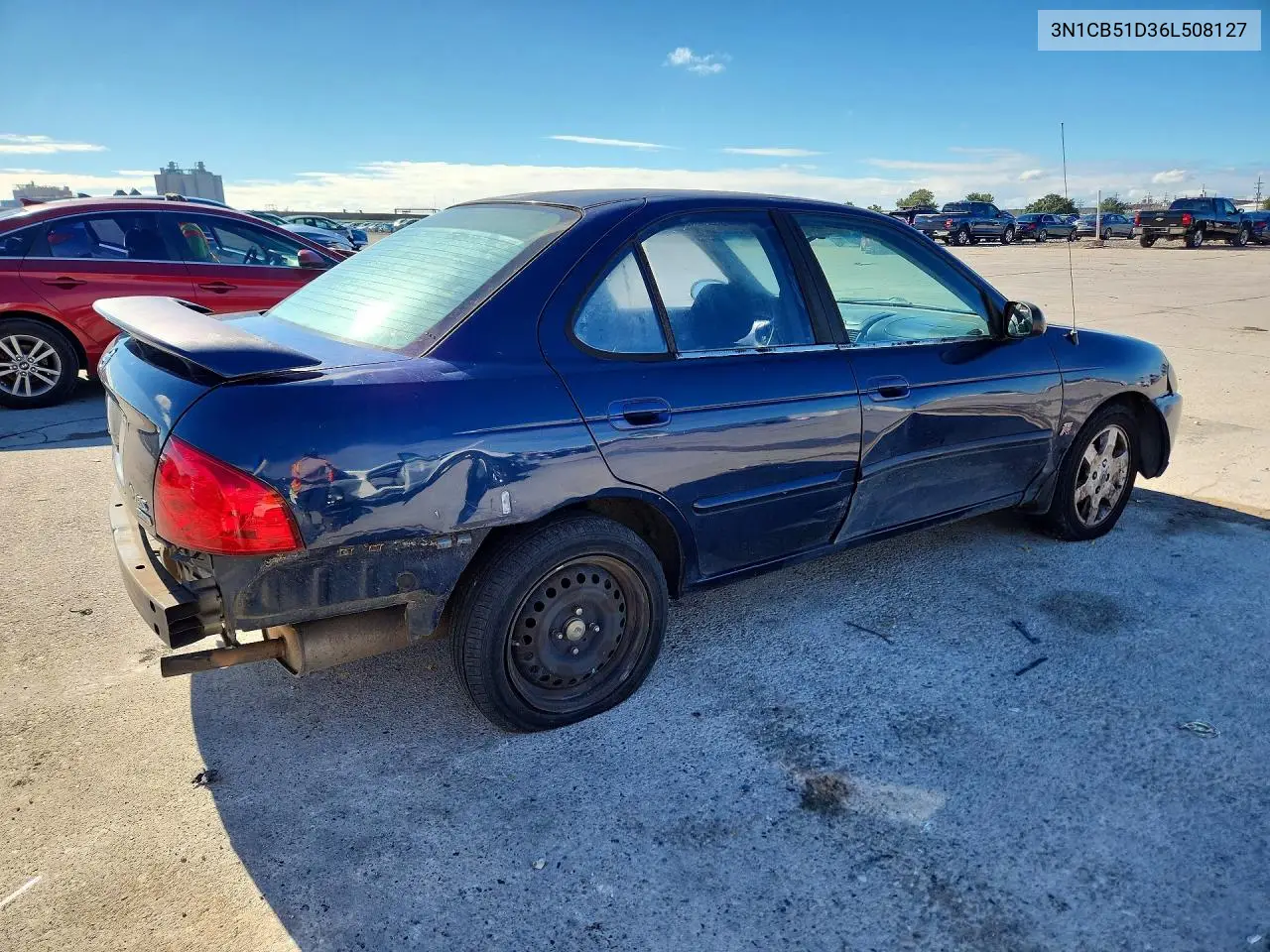 2006 NISSAN SENTRA VIN 3N1CB51D36L508127 — фото 3