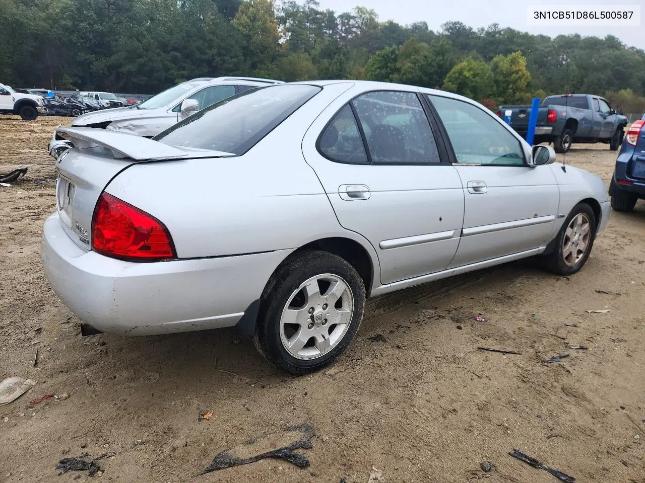 2006 NISSAN SENTRA VIN 3N1CB51D86L500587 — фото 3