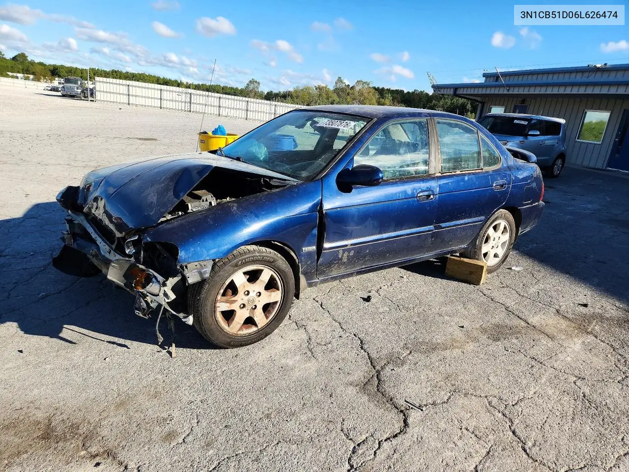 NISSAN SENTRA 2006, VIN 3N1CB51D06L626474