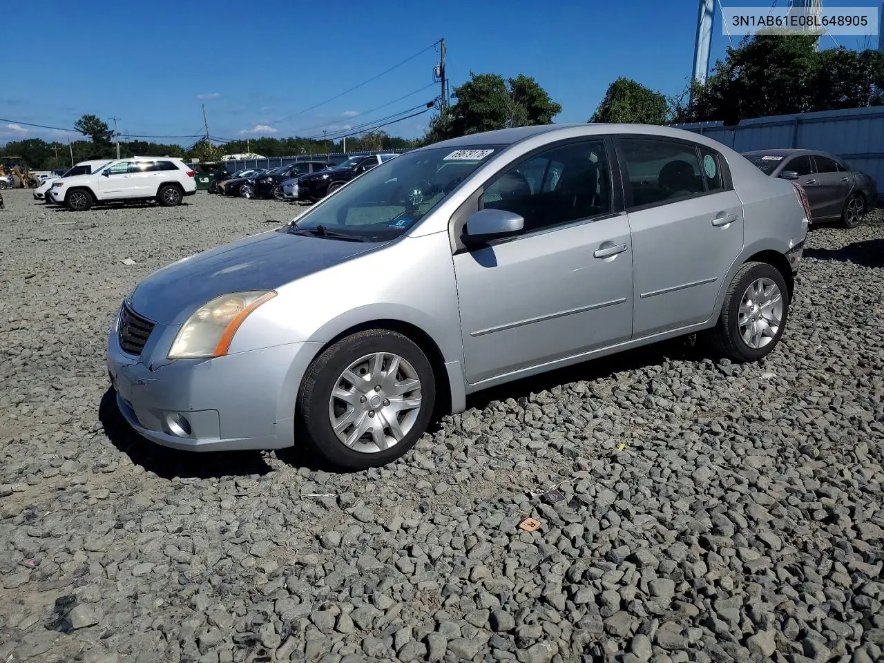 NISSAN SENTRA 2008, VIN 3N1AB61E08L648905