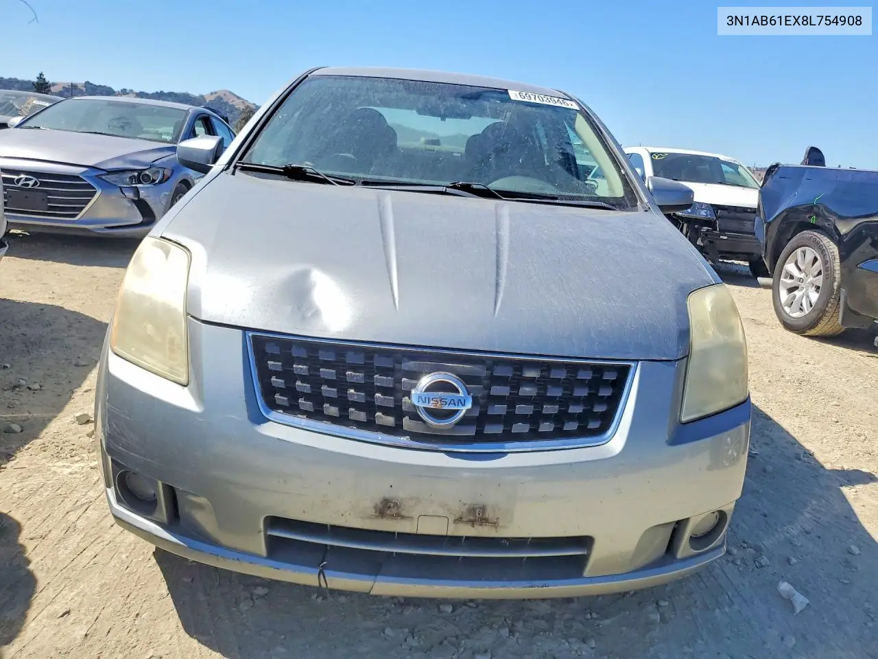 2008 NISSAN SENTRA VIN 3N1AB61EX8L754908 — фото 5