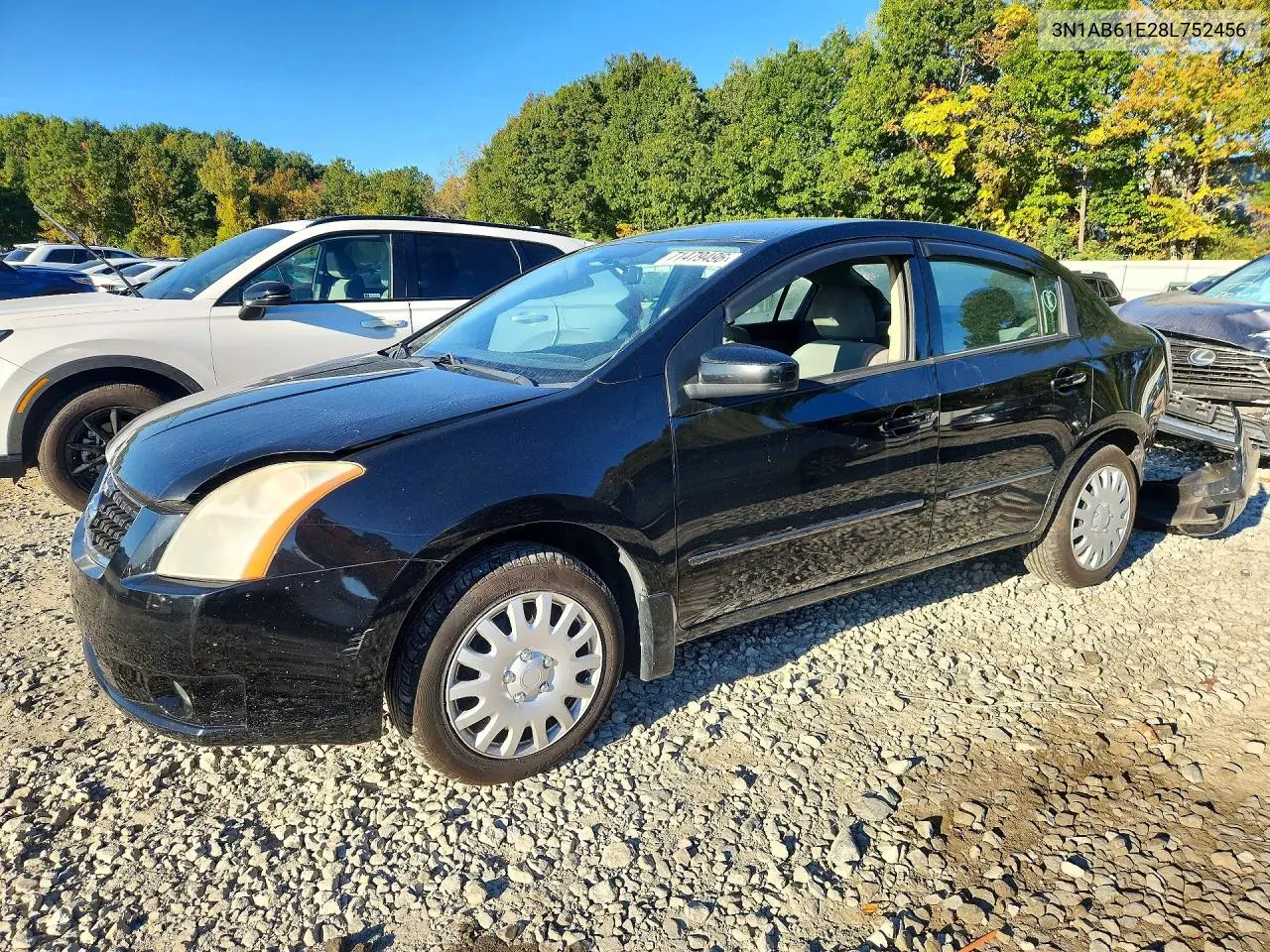 NISSAN SENTRA 2008, VIN 3N1AB61E28L752456
