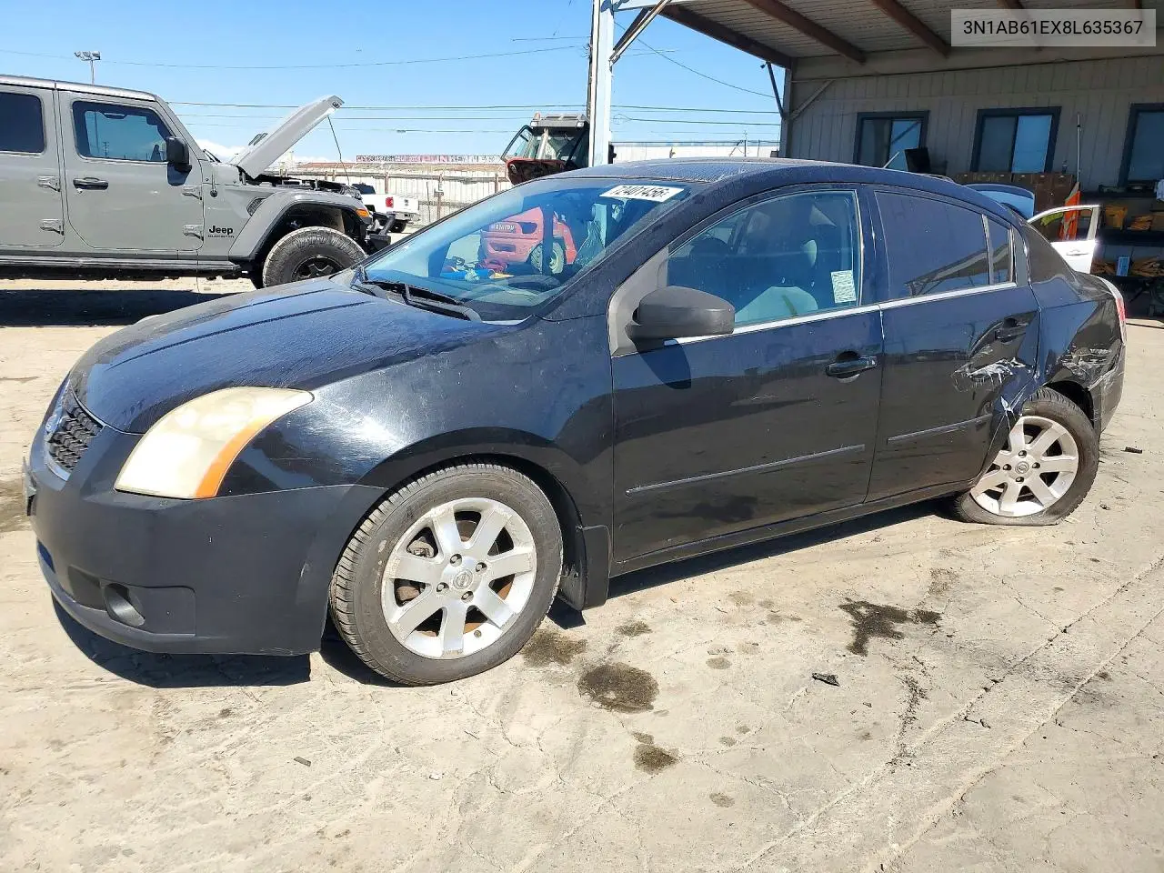 NISSAN SENTRA 2008, VIN 3N1AB61EX8L635367