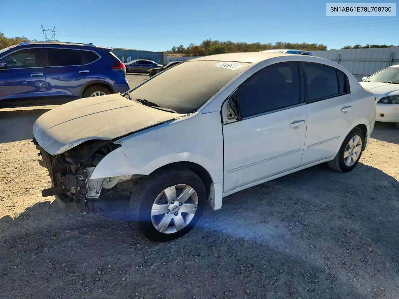 NISSAN SENTRA 2008, VIN 3N1AB61E78L708730