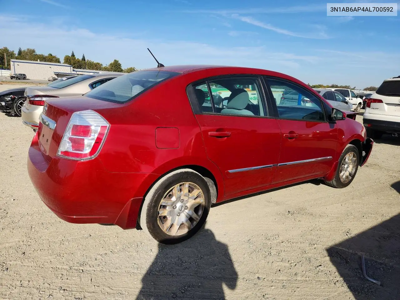 2010 NISSAN SENTRA VIN 3N1AB6AP4AL700592 — фото 3