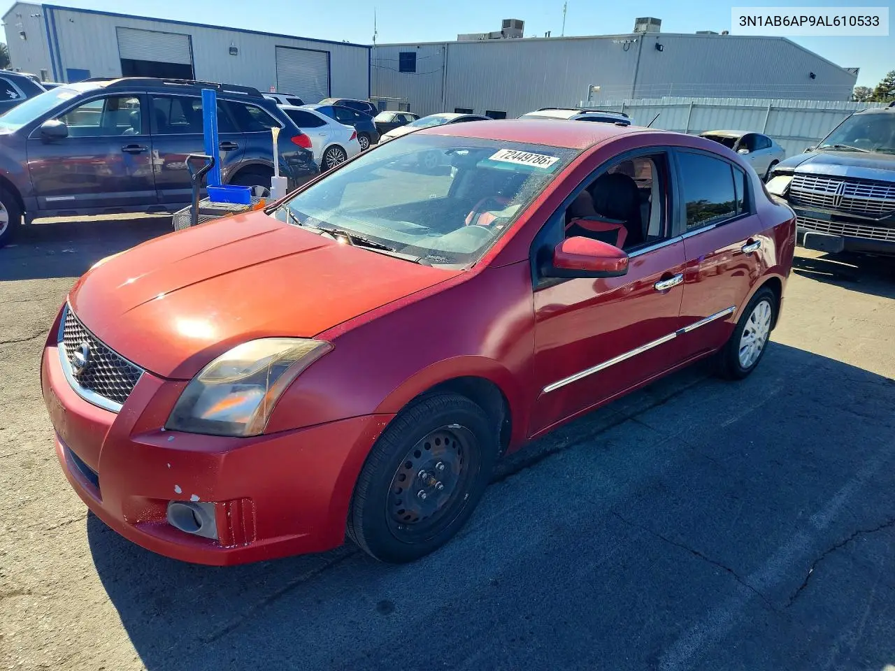 NISSAN SENTRA 2010, VIN 3N1AB6AP9AL610533