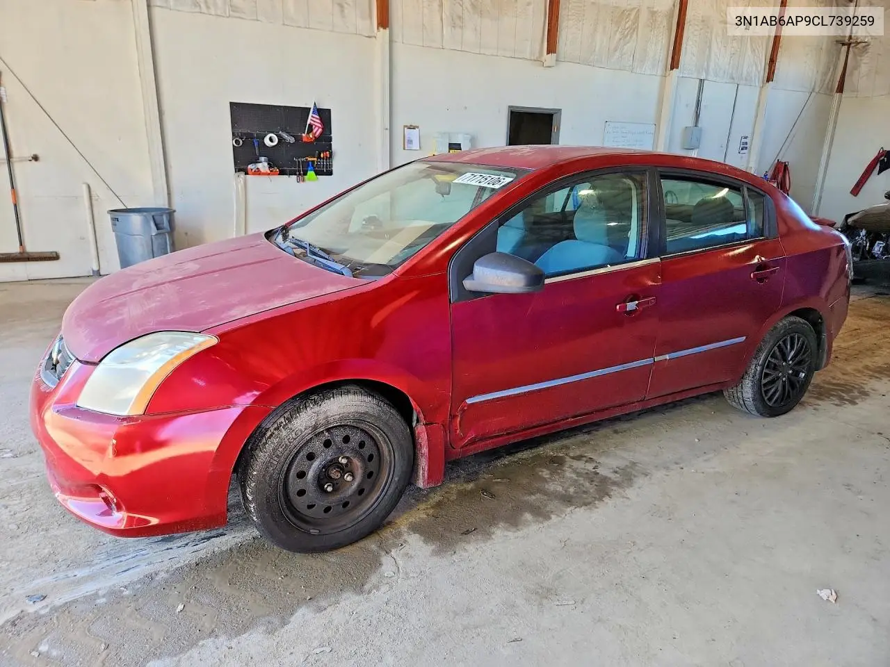NISSAN SENTRA 2012, VIN 3N1AB6AP9CL739259