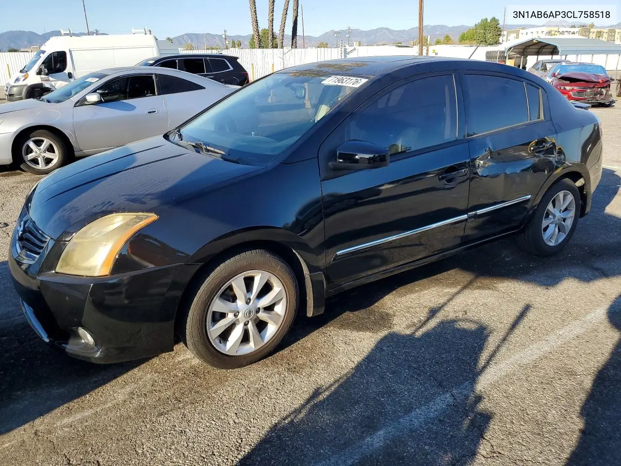 NISSAN SENTRA 2012, VIN 3N1AB6AP3CL758518