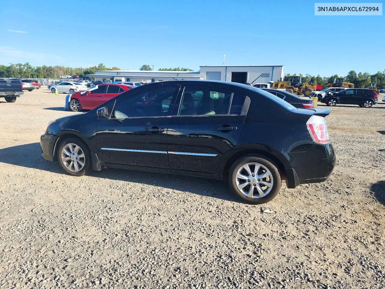 2012 NISSAN SENTRA VIN 3N1AB6APXCL672994 — фото 2